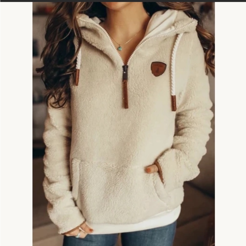 Wanakome Taylor Sherpa Hoodie Size S Quarter Zip